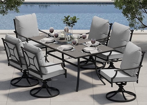 Benchcraft Rattan Outdoor Dining Set with Weather-Resistant Construction